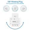 Multi Function USA Standard Plug Adapter with 3 AC Outlets 3 USB Ports Plus 1 Type C Ports Converter for Travel