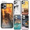 Чехол для телефона Cat And Goldfish для iPhone 11 12 13 14 Pro Max mini X XR XS SE 2020 5 6S 7 8 Plus Samsung Galaxy S21 S22 Cover shell