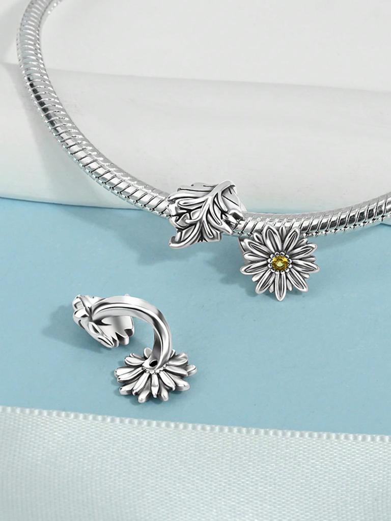 Шармы Plata Весенние Цветы Бусины Шарм Медь Покрытая Подходит Шармы Медьоригинал Браслет Для Изготовления Украшений DIY Шарм