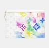 [Pre-Owned] Pochette Voyage Coated Zipper Design Canvas Clutch Wash Bag Medium Tie-Dye Watercolor - Very Good #1VD1EB7