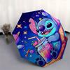 Stitch,Cosmic Fully automatic themed umbrella - 8 ribs durable iron frame, tri-fold compact design, perfect as a gift, travel umbrella, unis