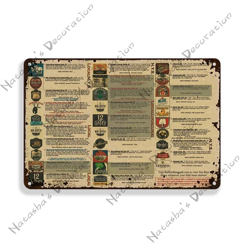 Beer Decorative Plate Bar Industrial Decoration Old Retro Poster Home Bar Cafe Club Wall Metal Plate Classic Wall Metal Signs