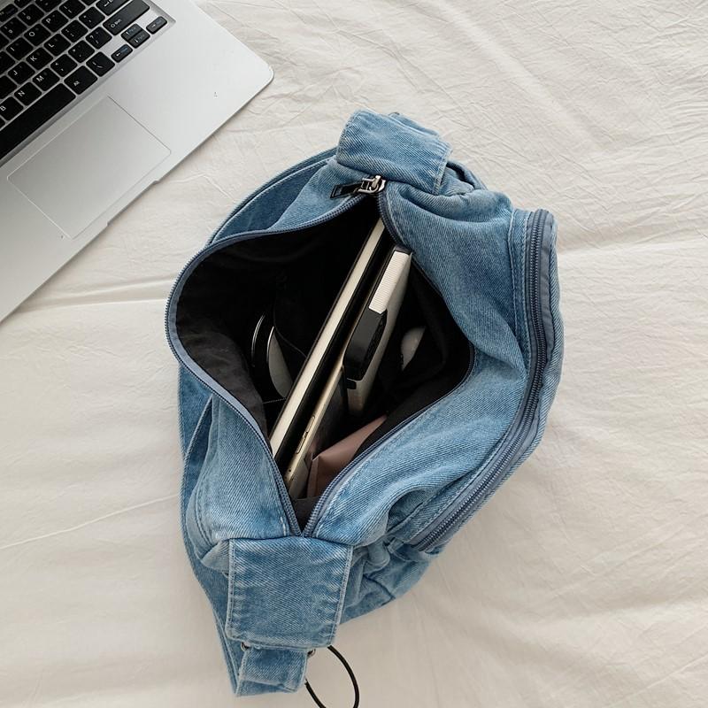 Женская повседневная сумка-сатчел через плечо, женская маленькая джинсовая винтажная сумка-мессенджер, регулируемый ремешок, повседневная сумка-тоут, многофункциональная шикарная сумка-хобо
