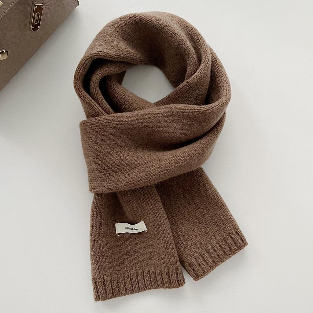 Selected Australian Pure Wool 100% Wool Scarf Solid Color Versatile Women'S New Winter Warm Knitted Scarf