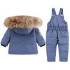 Toddler Snowsuit Boy Baby Winter Coat Girl Snow Pants and Jackets Bib 1-2-3-4-5T Kid White Pink