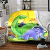 Dinosaur Family Adventure Flannel Blanket Super Soft Warm Cozy Blanket For Sofa Bed Office Travel Allseason Home Decor Gift
