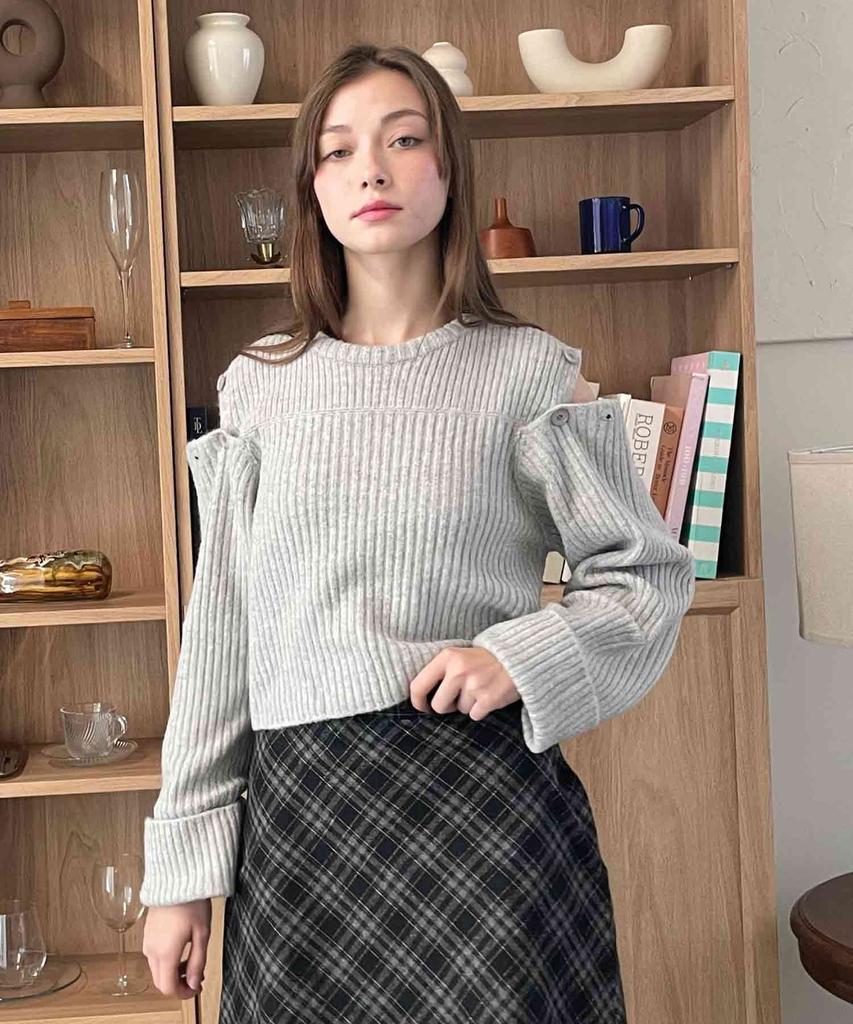 DELIDI Invincible Button Knit (Gray)