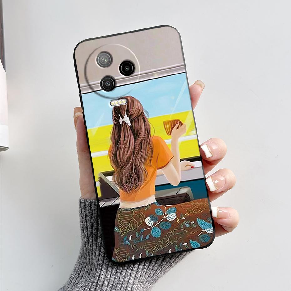 Для Infinix Note 12 Pro 4G Защита Личность Красивые Расписные Чехлы Для Infinix Note 12 4G 2023 Ударопрочный Черный Чехол