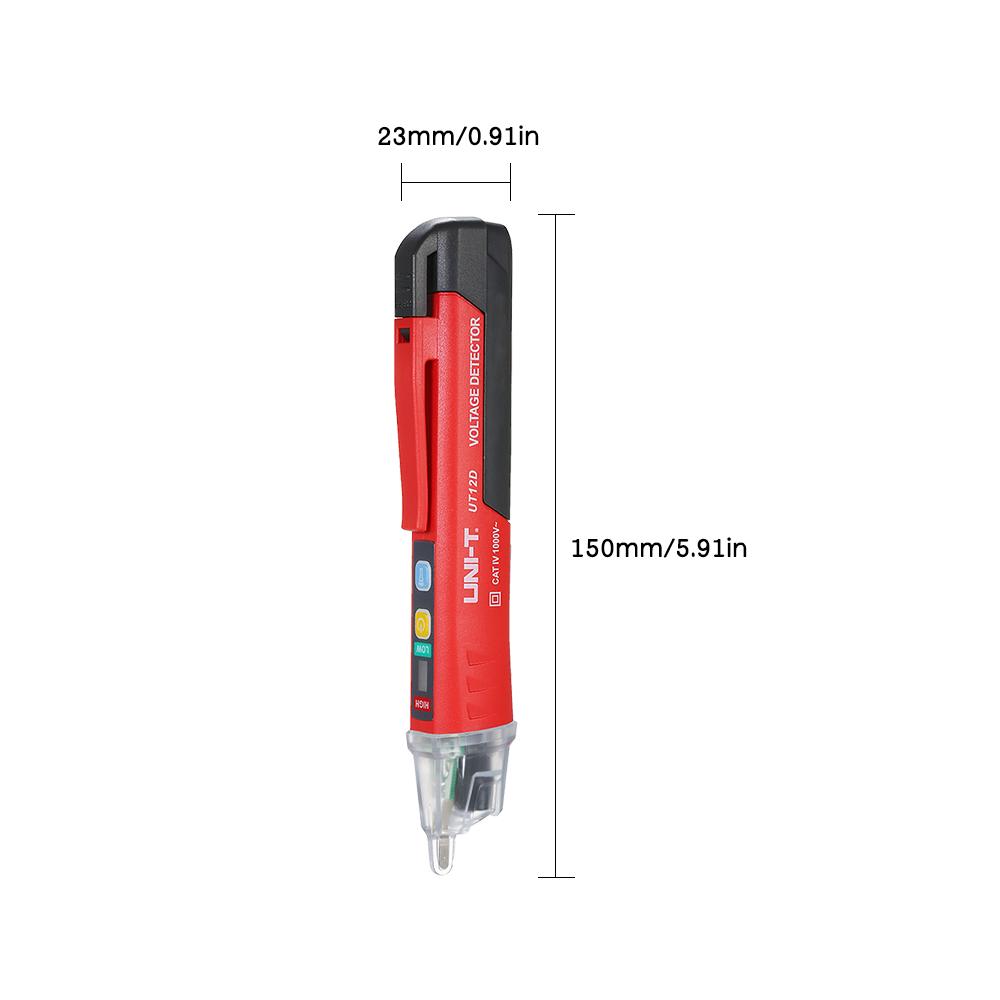 UNI T Portable Non contact AC Voltage Tester Pen Shaped V Alert Detector with Sound and Light Alarm and LED Flashlight