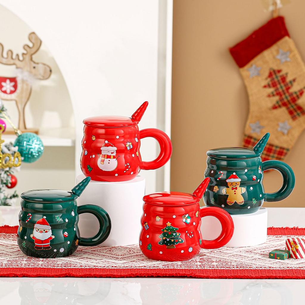 Creative Christmas Ceramic Cup Large Capacity Mug Cartoon Christmas Cup Gift Water Cup Christmas Gift Coffee Cup