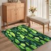 1pc Lush Green Leaf Rug Tropical Foliage Pattern Non Slip Floor Mat for Living Room Bedroom Modern Home Decor Carpet