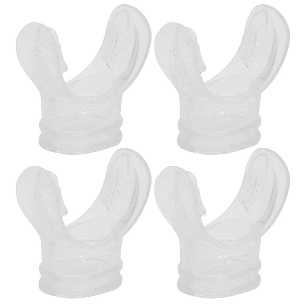 4pcs Transparent Silicone Bite Mouthpiece NonToxic Odourless for Professional Diving