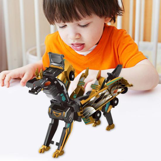 Transformable Flying Dragon Car Toy Collision Deformation Educational 2-In-1 Mini Transforming Dragon Vehicle Toy Toddlers Boys Girls Birthday Gift