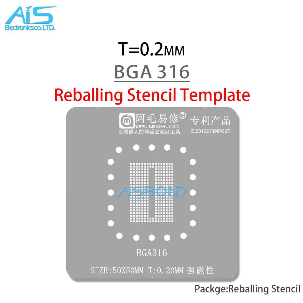 Amaoe Шаблон-трафарет для реболлинга BGA для чипа флэш-памяти NAND SSD IC BGA132 BGA316 BGA152 Позиционирующая паяльная пластина Сетка припоя