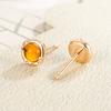 1 пара женских серег-гвоздиков в стиле ретро геометрической формы, янтарные гладкие легкие украшения для ушей, женские серьги-гвоздики для выпускного вечера, коктейля и вечеринки
