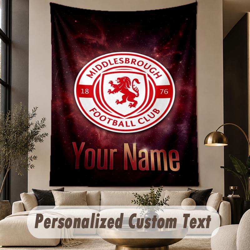Custom Text Tapestry Middlesbrough FC Print Wall Tapestry Indoor Living Room Wall Decor