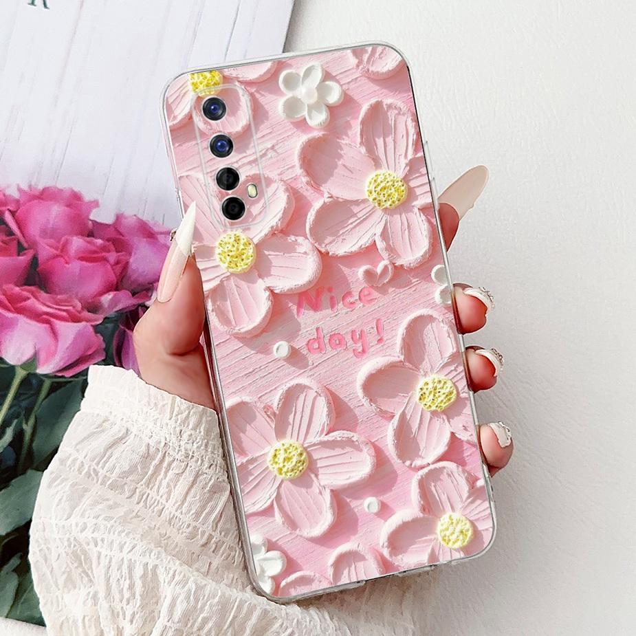 Чехол для Realme 7 5G RMX2111 Милый Кот Роскошный Расписной Чехол Мягкий Силиконовый Чехол для Телефона Для Realme 7 Pro Realme7 5G Задняя Крышка Coque
