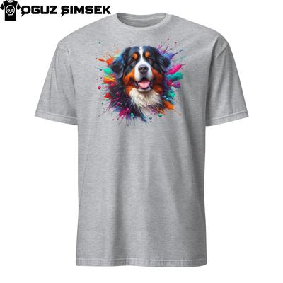 Colorful Bernese Mountain Dog Unisex T-Shirt Mens Womens Tees Top | Vibrant Design Tee for Dog Lovers