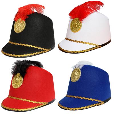 Взрослая Детская Шляпа Рыцаря с Пером - Шапка Барабанщика для Костюма, Аксессуар для Вечеринки и Сценического Выступления