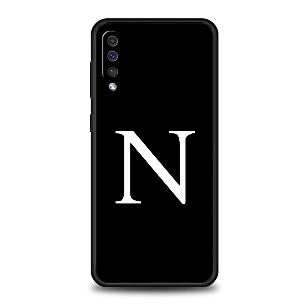 Initial Letter A Z Phone Case For Samsung Galaxy A56 A36 A26 A34 A17 A16 A06 A14 A12 A54 A72 A24 A22 A20e A52 A50 A40 A32 Cover