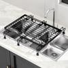 Sink Dish Drainer Bowl Organizer,Adjustable Multifunctional Rest Movable Storage Rack