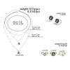 SHIXIN New Elegant Rhinestone Pendant Necklace Earrings Open Ring Set for Women Luxury Simple Multi Layer Stackable Jewelry Set