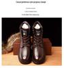 Men's High Top Leather Martin Boots - Cowhide, Winter Plus Velvet, Non-Slip, Thick Warm Cotton, Snow Work Boots