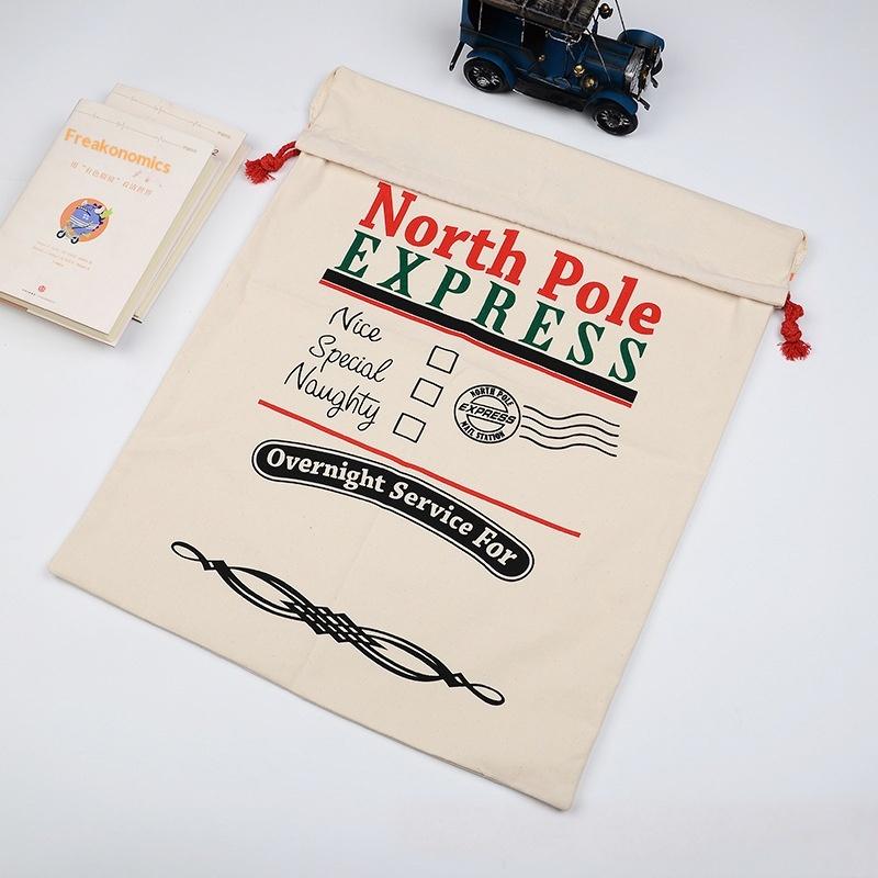 Extra Large Gift Bag Sacks For Presents Merry Christmas Candy Bundle Pockets Drawstring Bags Xmas Elements Printing