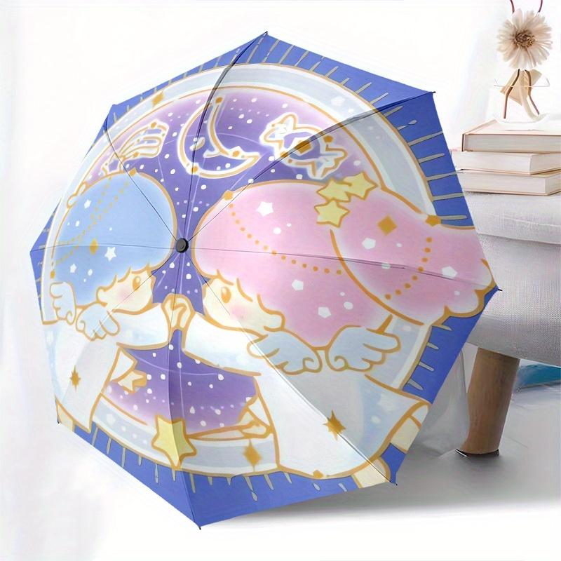1pc "Twinkle Twin Stars" Umbrella with Plastic Handle,Suitable for All Seasons Home Travel Outdoor UmbrellaSanlio030