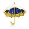 Wuli&baby Enamel Umbrella Brooches For Women Girl Cute Enamel White Rain Gear Party Casual Brooch Pin Gifts