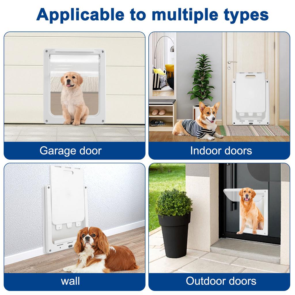 Window Dogs Cats Pet Screen Door Flap Passing Freely Double Sided for Sliding Lockable Durable Self Closing Porch Inside