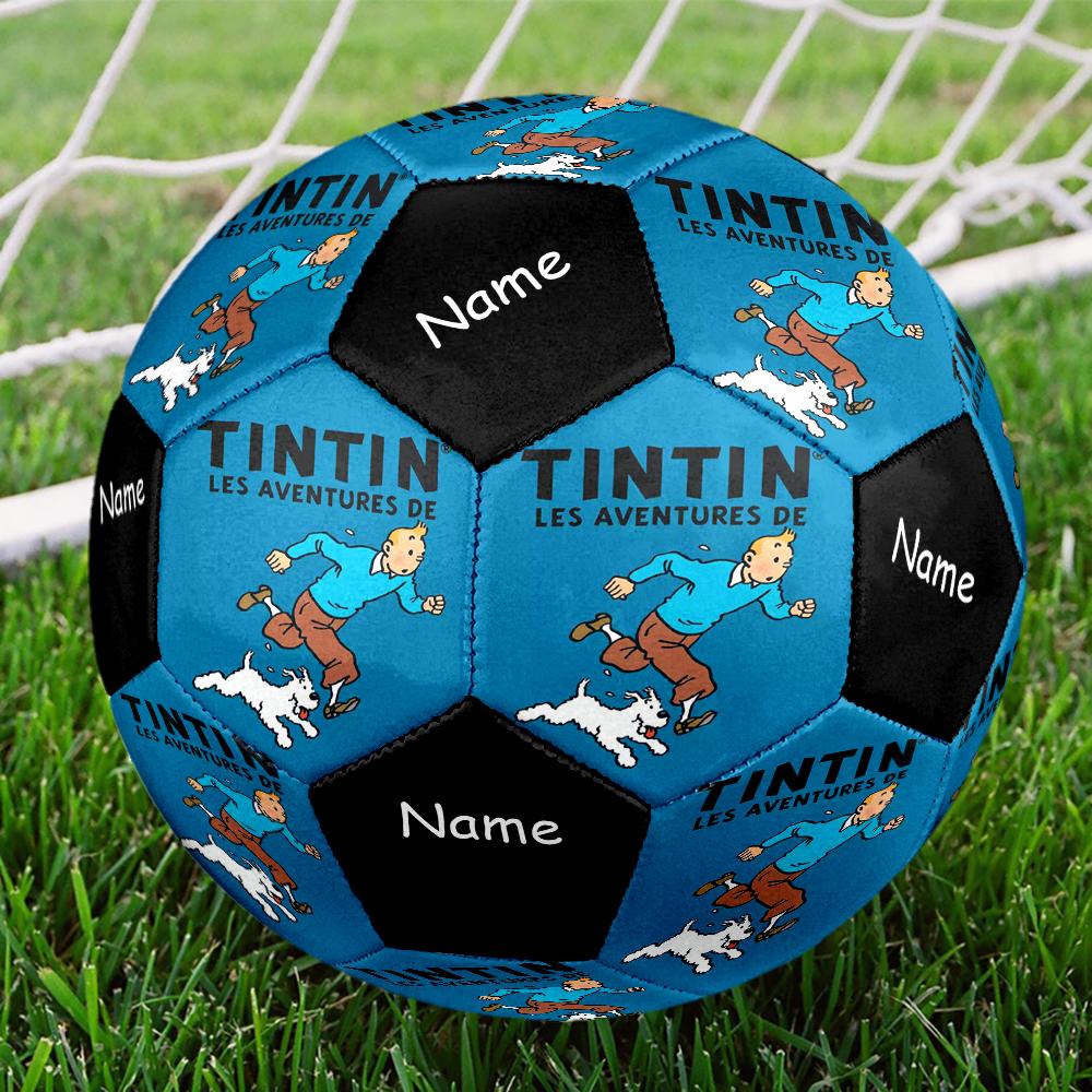 Custom Name The Adventures of Tintin Theme Size 5 Soccer Ball, Suitable for Both Indoor and Outdoor Matches, a Gift Suitable for Everyone.