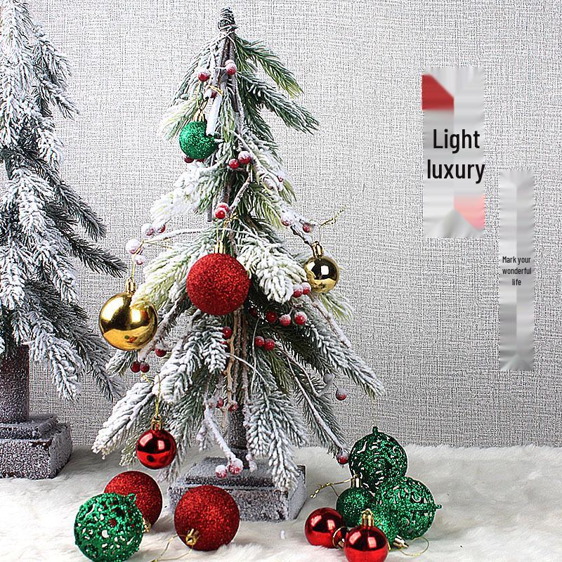 Набор из 100 штук блестящих и матовых розовых рождественских украшений 3-6 см в ПВХ коробке