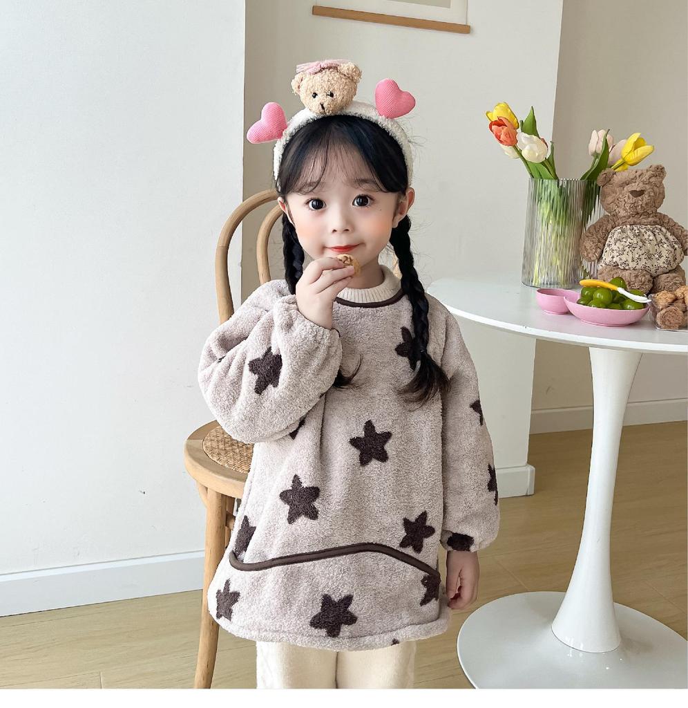 Унисекс флисовый халат для детей, Осень/Зима 2025: Двусторонняя детская слюнявчик и одежда для кормления