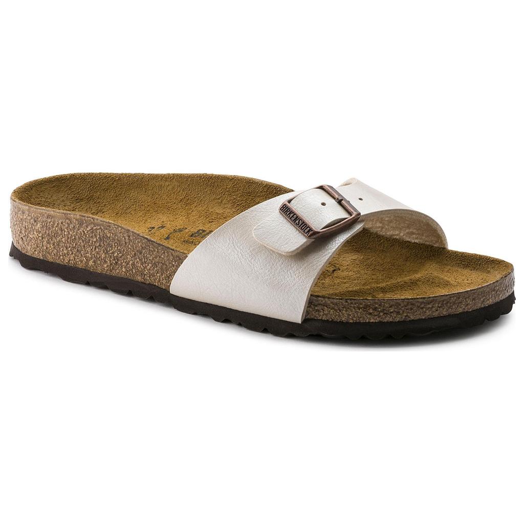 Birkenstock Мягкие удобные плоские универсальные круглый носок дышащие шлепанцы женские сандалии жемчужно-белые 0940153