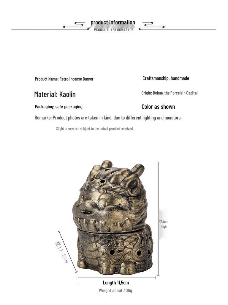 Zen Pagoda Black Pottery Ceramic Coil Incense Burner - Aromatherapy Holder for Home and Office