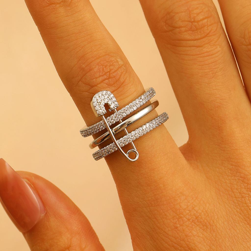 Высококачественное новое кольцо 2026 года, лидер продаж, трехцветное кольцо-разъемное кольцо, женское, с микроинкрустацией цирконами, кольцо-булавка, оптовая продажа