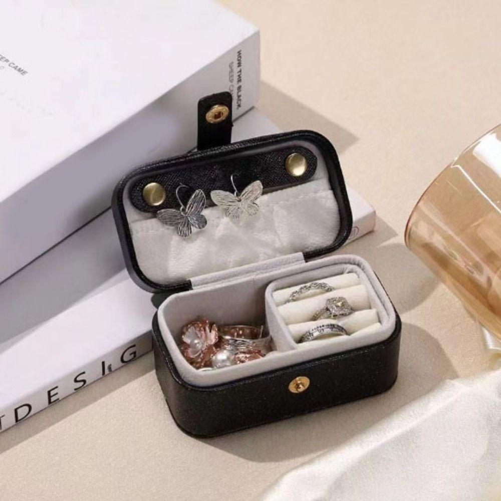 Solid Color Ring Necklace Case Mini Jewelry Display Case Creative Earrings Holder Container