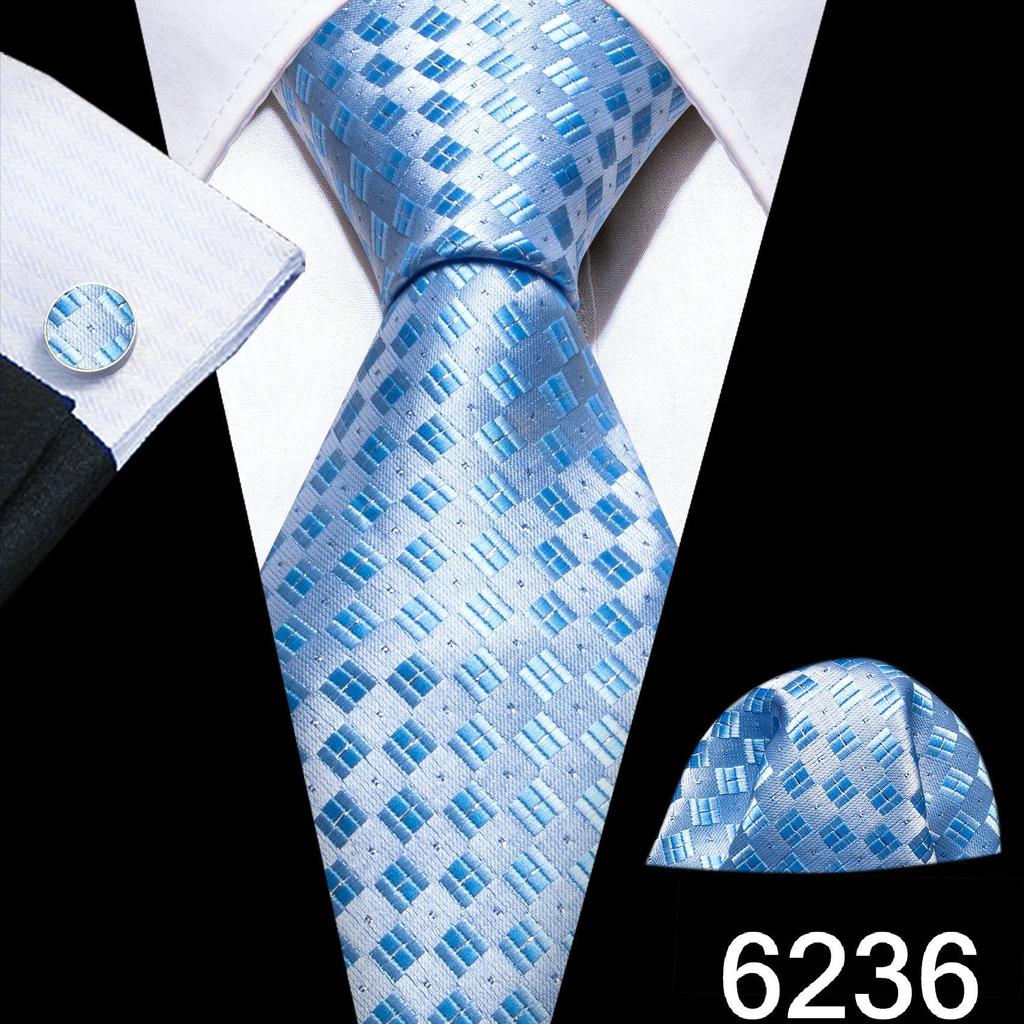 Мужской галстук Barry.Wang, жаккардовый шелковый галстук с узором пейсли, набор квадратных запонок с карманом