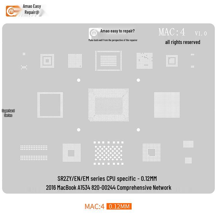 Комплект для апгрейда ноутбука Apple MacBook Series/MAC с сеткой для посадки оловом
