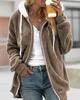 Women Warm Plush Jackets Winter Thick Fleece Faux Fur Zipper Long Sleeve Hooded  Female Casual Oversized Coats