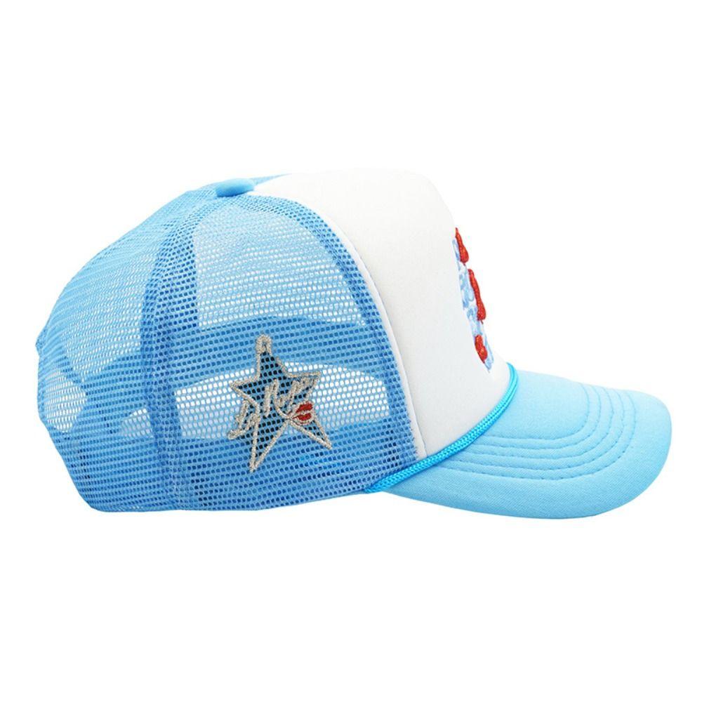 Street Wear Letters Lip Baseball Letter Embroidery Sunshade Cap Simple Truck Caps Men