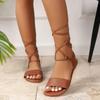 Модные женские сандалии с перекрестными ремешками 2024 года, летние новые модные сандалии на плоской подошве с открытым носком для женщин, пляжные шлепанцы-гладиаторы, Zapatos Mujer
