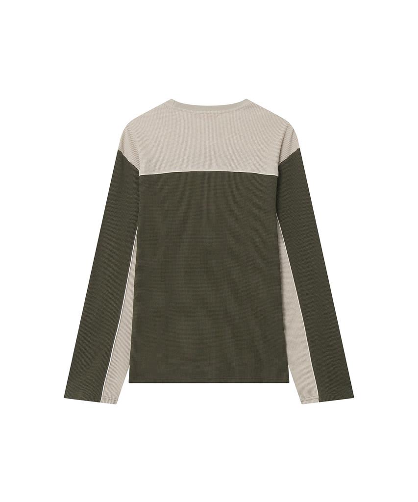 Iuteu Color Block Вафельный Лонгслив / Хаки