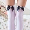 Girl Stretchy Meias Over The Knee High Socks Stockings Tights With Bows Thigh