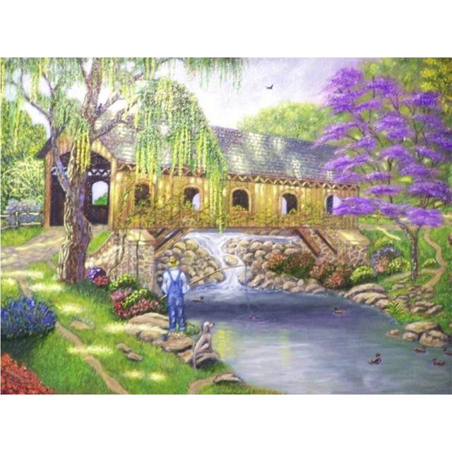 5D алмазная живопись «Дом», вышивка крестиком, квадратная/круглая Алмазная вышивка, садовые стразы, художественная ручная работа, наборы картин из бисера, домашний декор