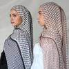 Women Scarf Plaid Print Hijab Soft Shawls and Wraps Female Foulard Designer Pashmina Bandana Muslim Headscarf