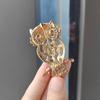 Stunning Owl Opal Brooch Elegant Rhinestone Animal Pin for Women