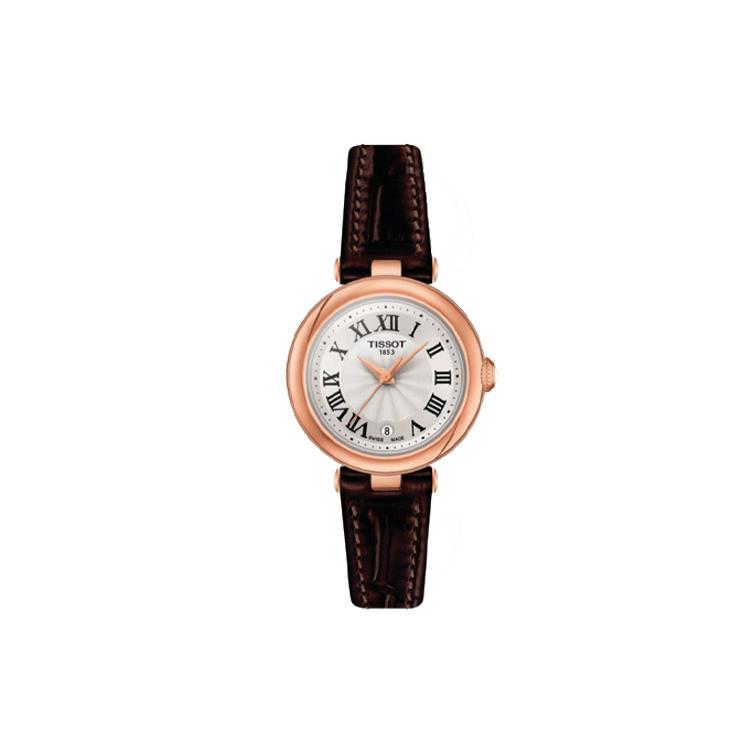 Tissot Коллекция Little Beauty Женские кварцевые часы 26 мм Серебристый циферблат Кожаный ремешок T126.010.36.013.00