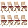 Day and Night - Day and Night Folding Garden Chairs 8 Units and Cushions Solid Acacia Wood
